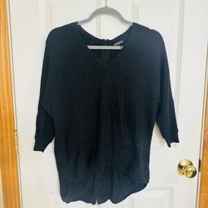 Express Women’s Sweater Black with Red Sparkle Zipper NWT